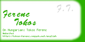 ferenc tokos business card